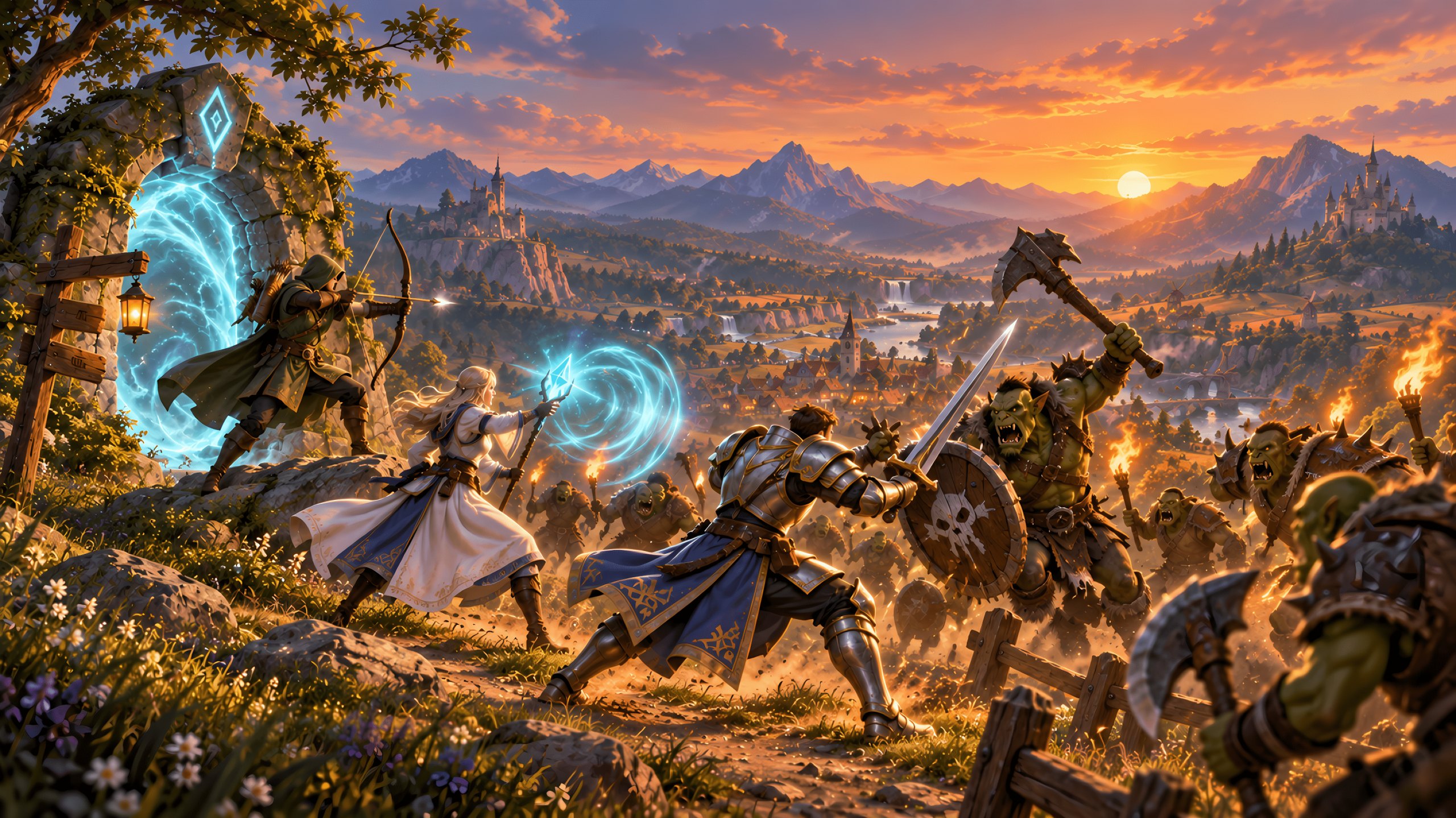 Landscape play: defending the gate against orc raiders