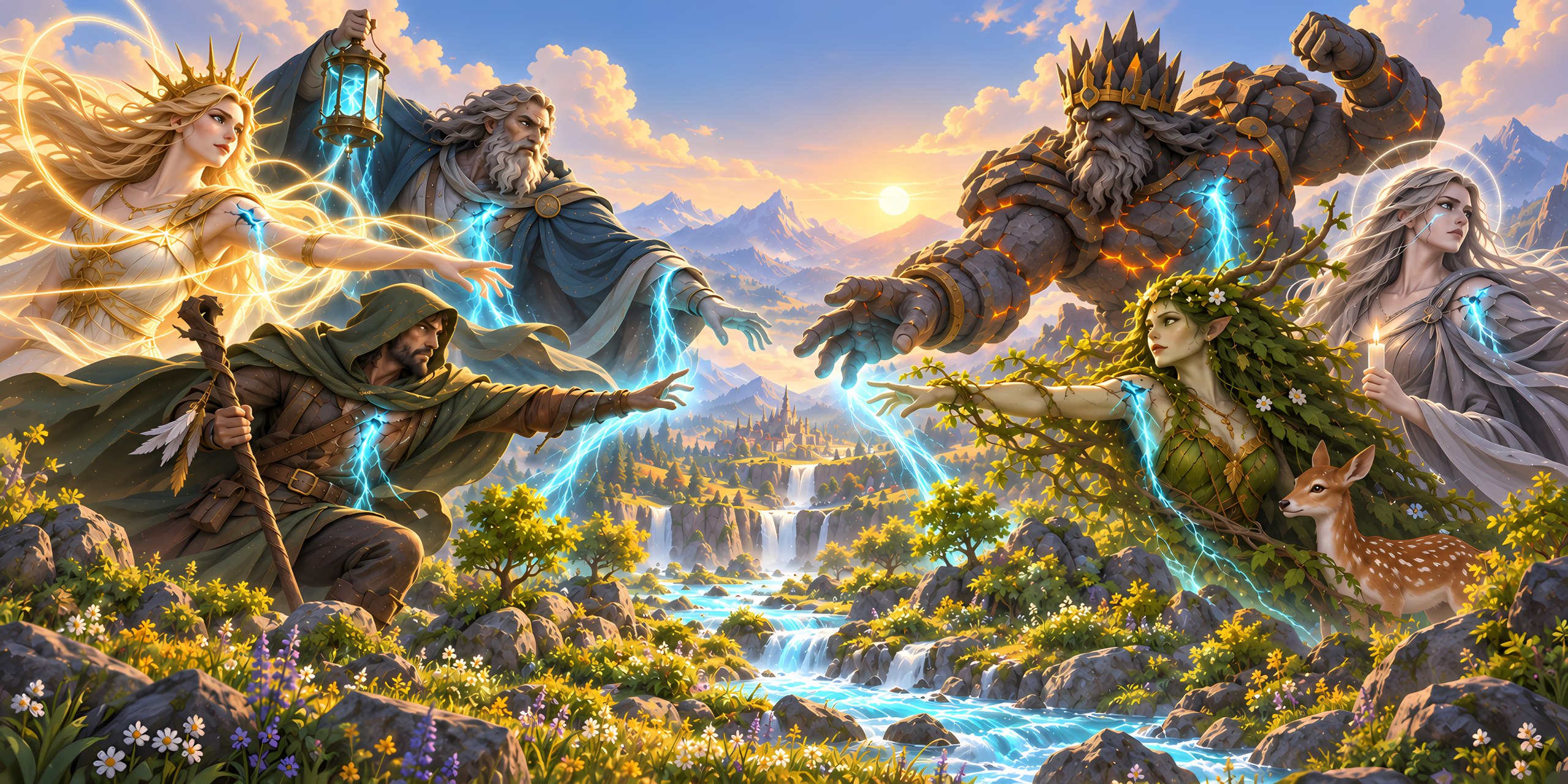 The six gods clash as Aether bleeds from their wounds and turns the barren land green